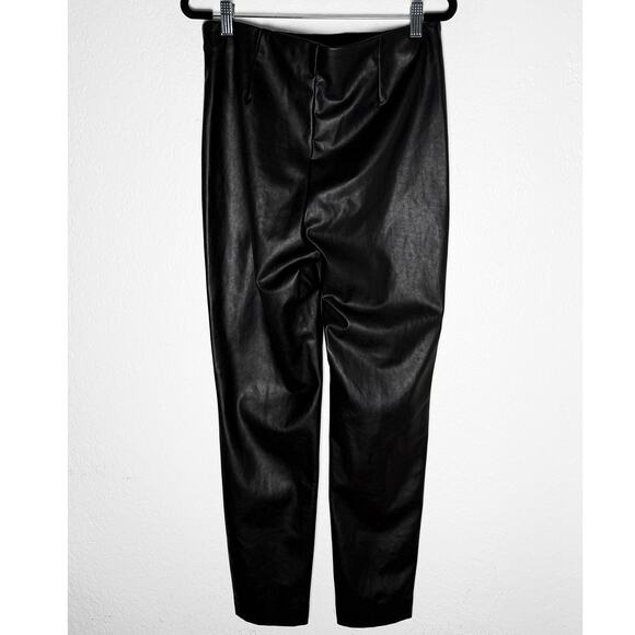 Aritzia Babaton Women's Frida Black High Waisted Vegan Leather Pleather Pants 12 - Picture 6 of 11